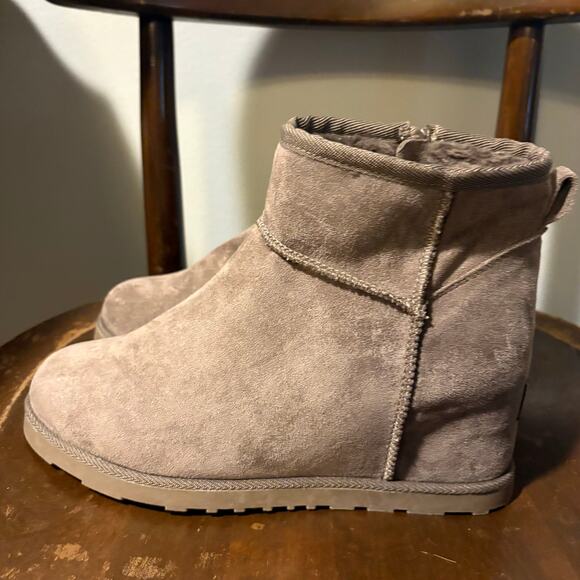 Dunes Karma Size 9M Shoes Tan Zip Up Vegan Comfort Hidden Wedge Boot New - Picture 5 of 6